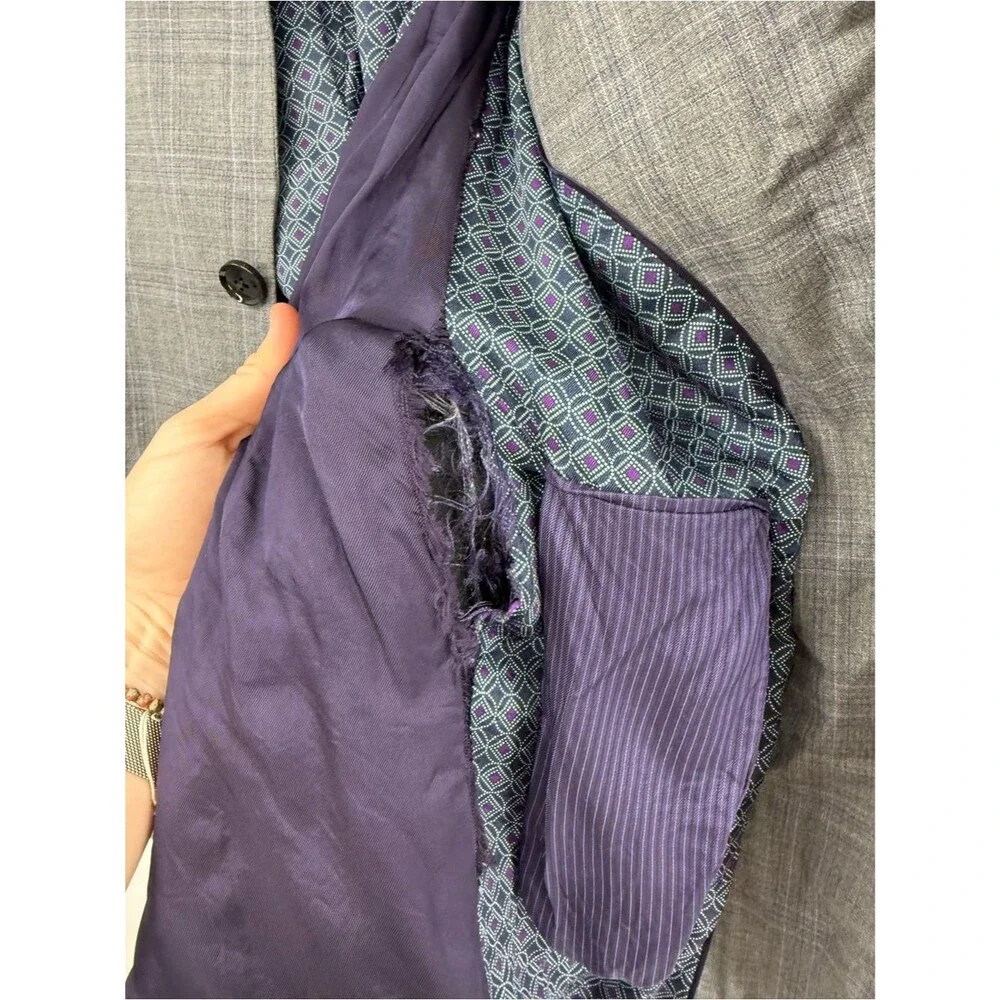 Ted Baker London Endurance Wright-Plaid Suit Jacket | Gray | Size 40L